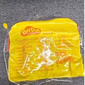 Play-Doh Storage Pouch Clear Vinyl Travel Bag Small Yellow Good Condition Zipper